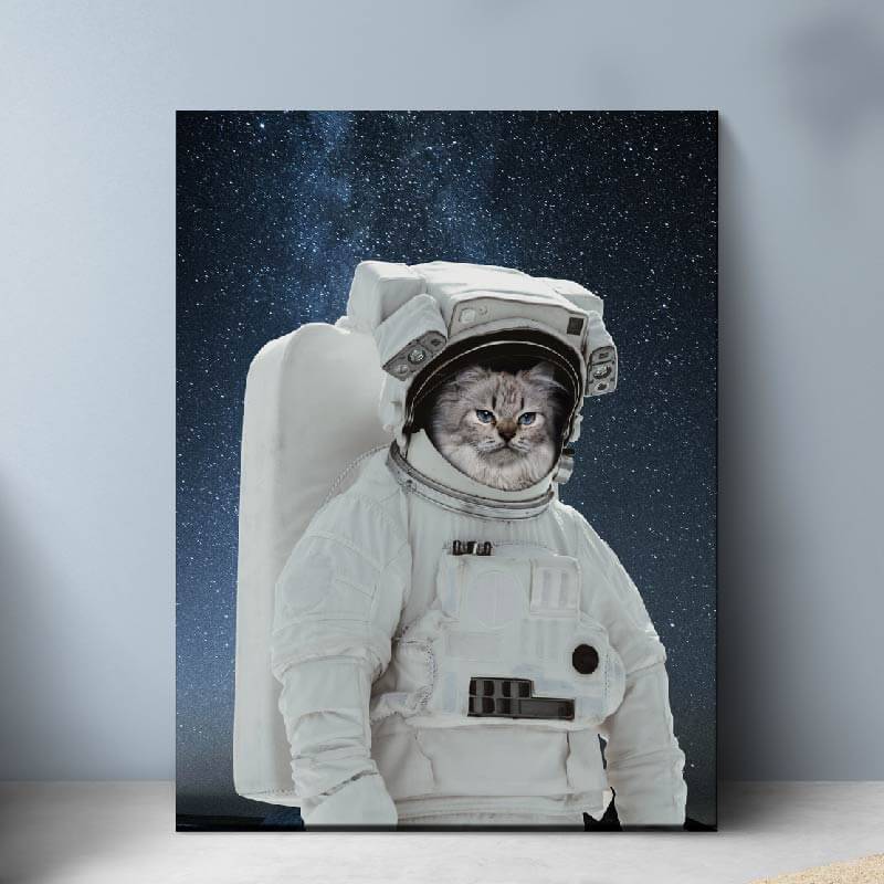 Astronaut Pet Portrait Custom Dog and Cat Portrait Canvas