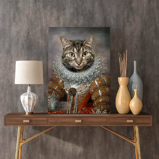 Queen Cat Dog Pet Renaissance Portrait Animal Portrait Canvas