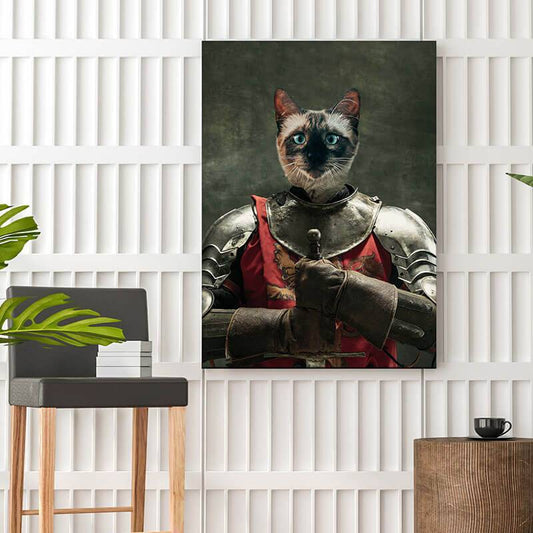 Warrior Medieval Pet Portrait Oil Painting