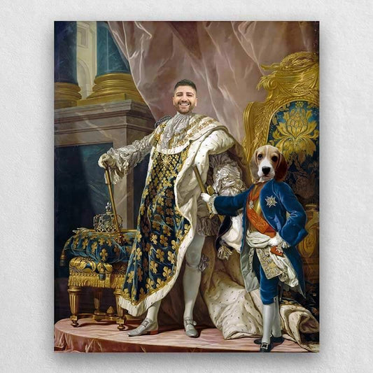 King Pet And Owner Portraits Pet Memory Art