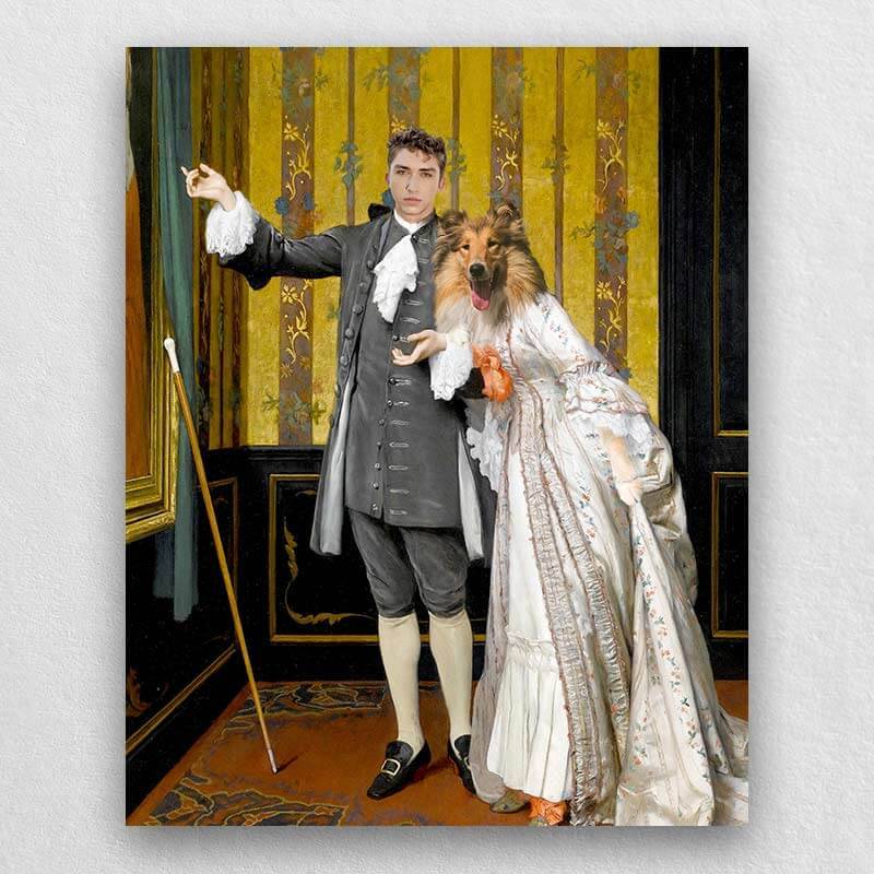 Renaissance Pet And Owner Portraits Funny