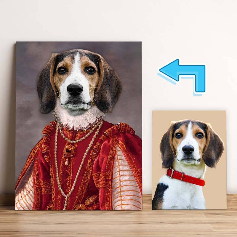 Young Queen Custom Renaissance Pet Portraits