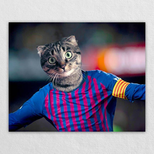 The Cheerful Soccer Star On The Field Dog Or Cat Painting