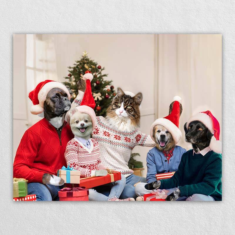 Christmas Pet Portraits Unique Personalized Gidts