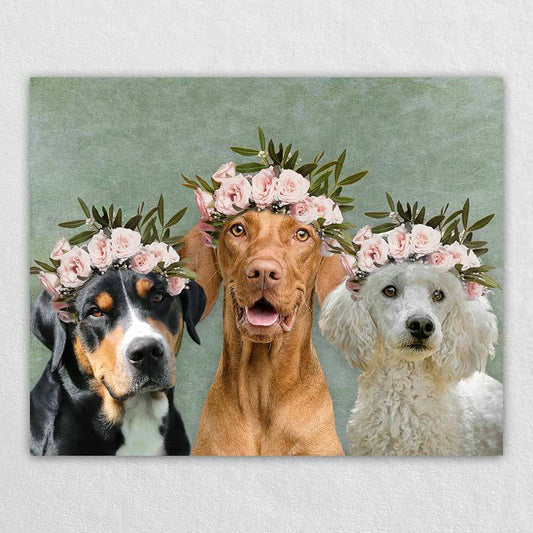 3 Dog Portrait Pet Portrait Wall Art