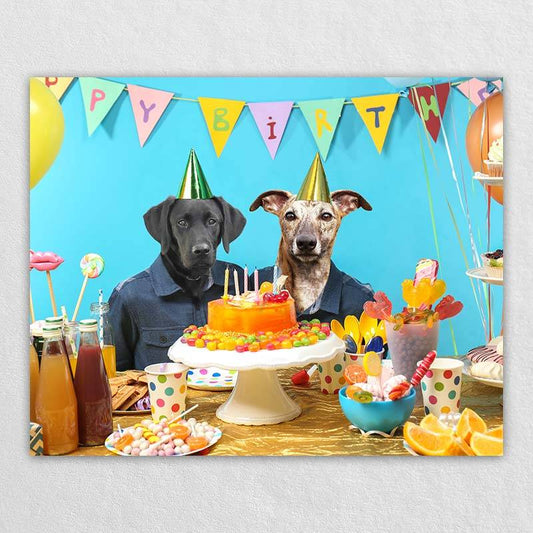 2 Pet Portrait Custom Wall Art Painting