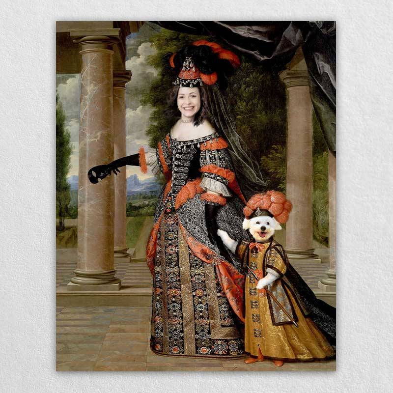 Royal Personalised Pet And Owner Portrait