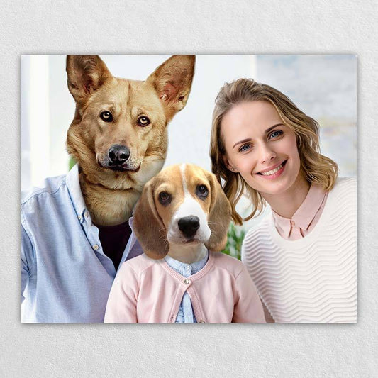Family Portrait With Dog Pet