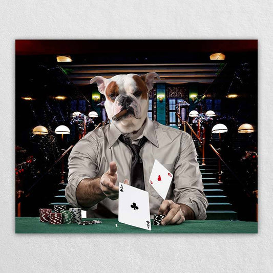 Custom Pet Dogs Playing Poker Print