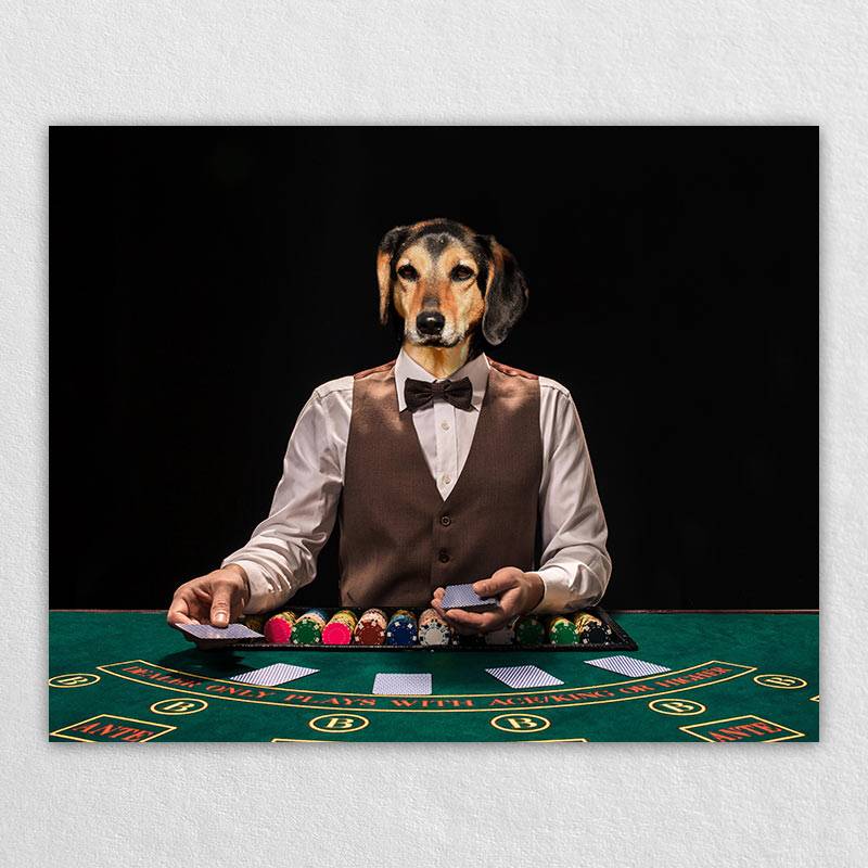 Playing Poker Animal Human Portraits