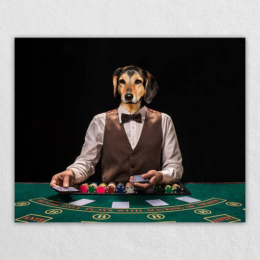 Playing Poker Animal Human Portraits