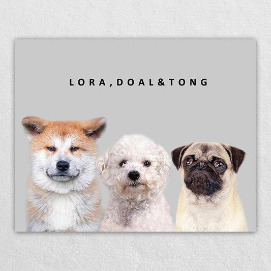 Minimalist Pet Portrait With Name
