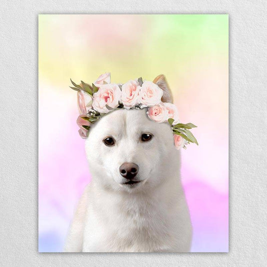 Colorful Dog Canvas Art Pet Artwork