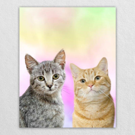Rainbow Dog Portrait Custom Pet Canvas