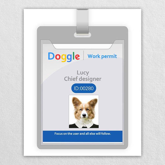 Pet Work Id Badge Pet Dog Art