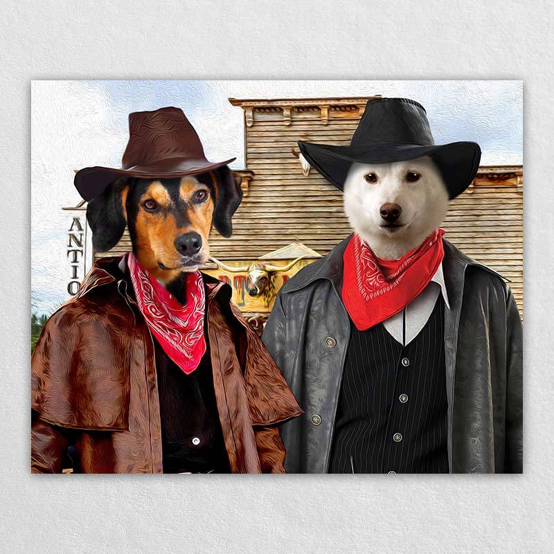 Pet In Costume Canvas For 2 Pets