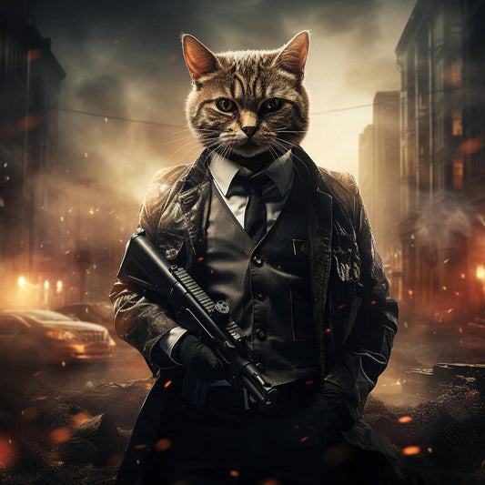 Dog In Uniform Painting Portrait Of Pet