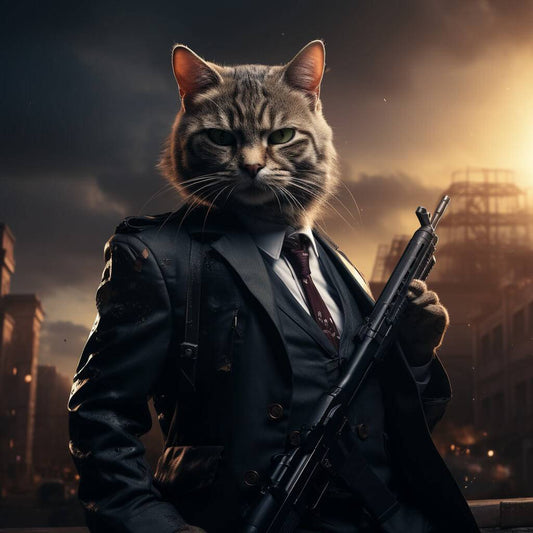 Cat In Suit Painting Custom Made Pet Portraits