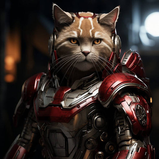 Iron Man Pet Photo Ornament Custom Pet Painting