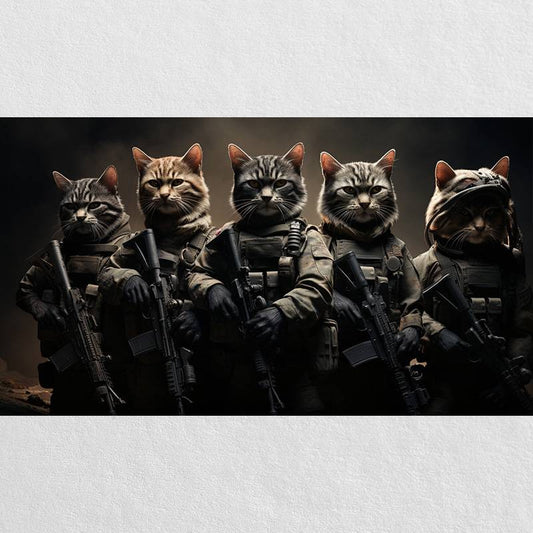 Cat Canvas Art Funny Dog Pet Portrait