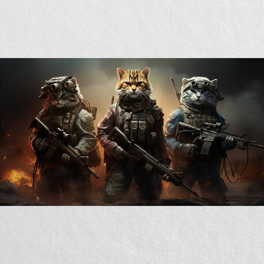 Cat Artwork Canvas Pet Dog Art