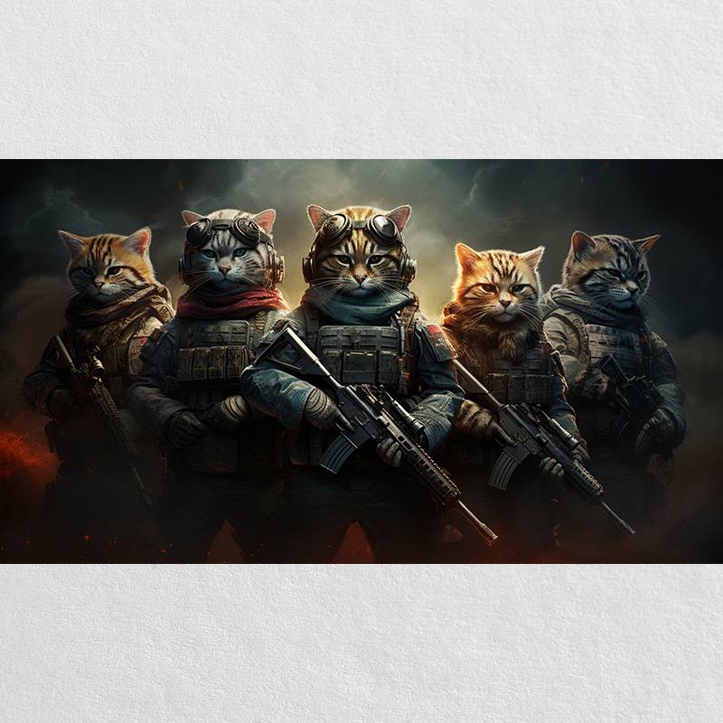 Cat Canvas Painting Animal Portraits Drawings