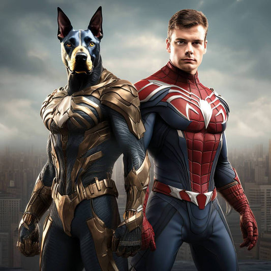 Spiderman Wall Art Pet With Human Portrait