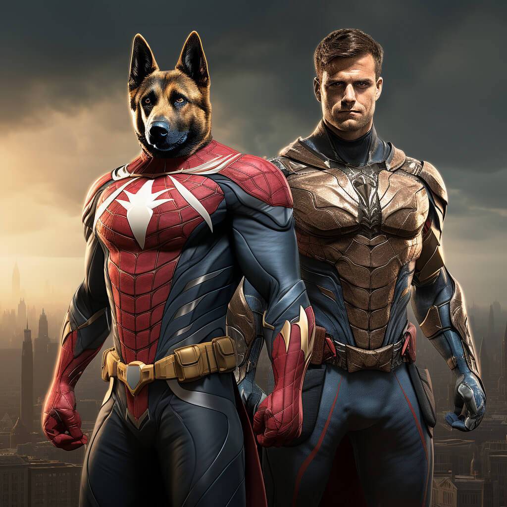 Spiderman Realistic Art Pet Human Portrait