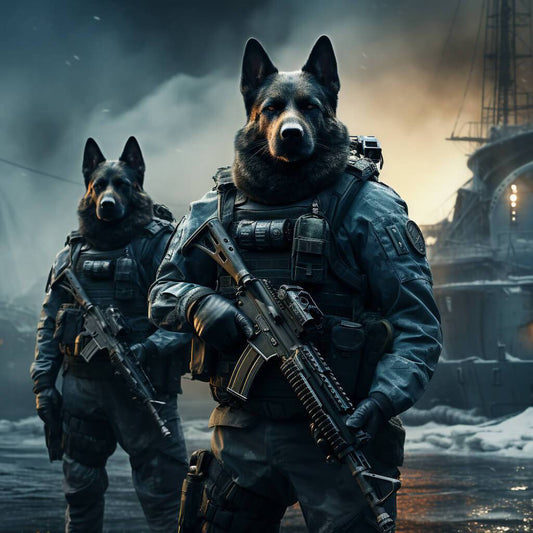 Colour Canvas Art Pet Dog Human Portrait