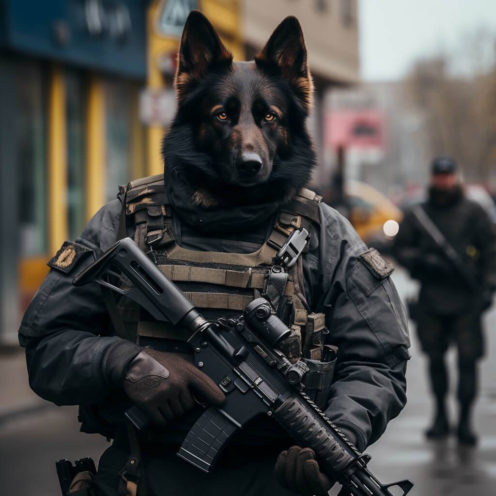 Cop Drawing Custom Made Pet Portraits