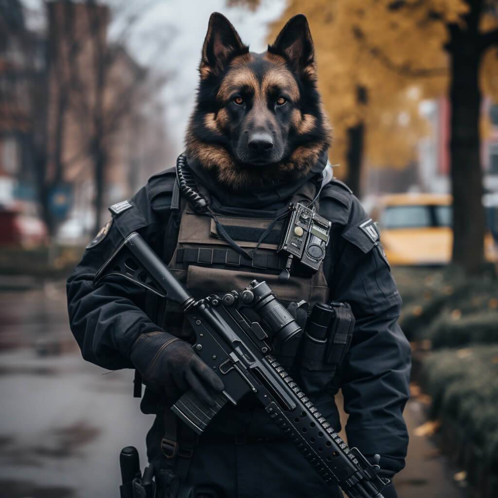 Realistic Police Drawing Pet Painting Art