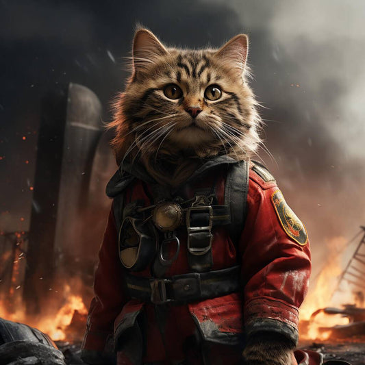 Fire Man Drawing Custom Made Pet Portraits