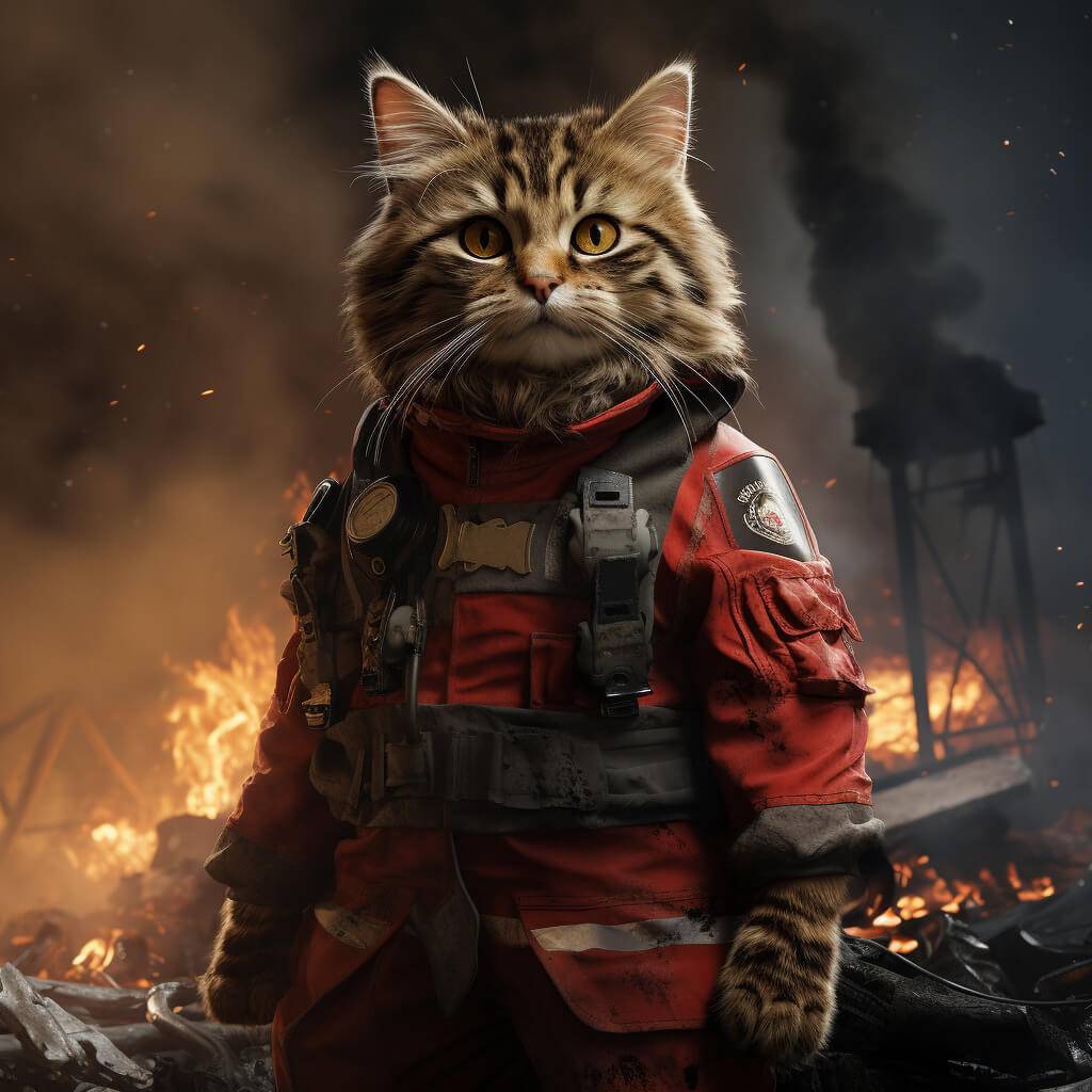 Firefighter Drawing Images Personalised Pet Portrait