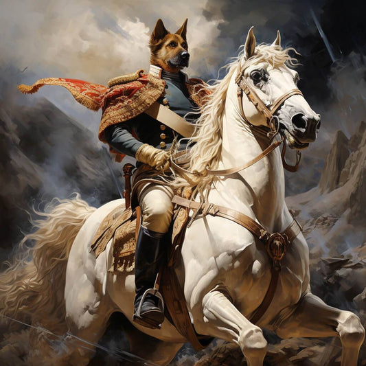 Napoleon Painting On Horse Custom Pet Canvas