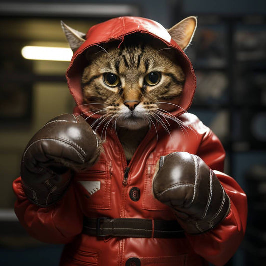 Funny Cat Boxing Canvas Personalized Pet Art
