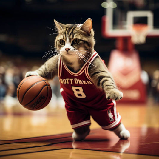 Small Basketball Pictures Big Cat Artwork Oil Painting of Your Pet