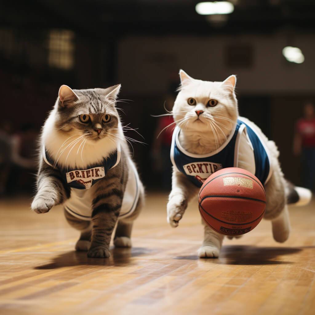 Individual Basketball Pictures Cat Print Gifts Pet Canvas
