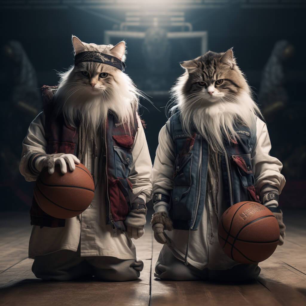 Cool Basketball Hoop Pictures Simple Cat Painting