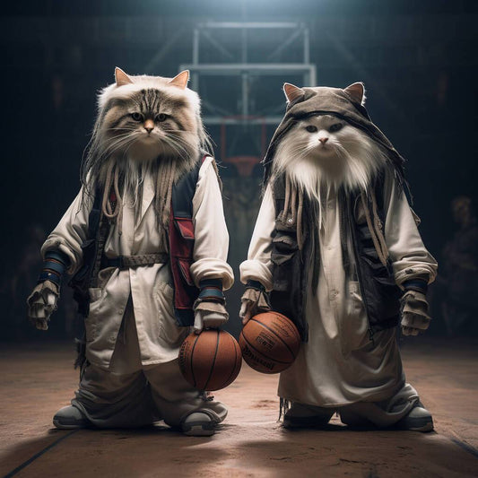 Basketball Drawing Images Grey Cat Painting Funny Pet Portrait Canvas