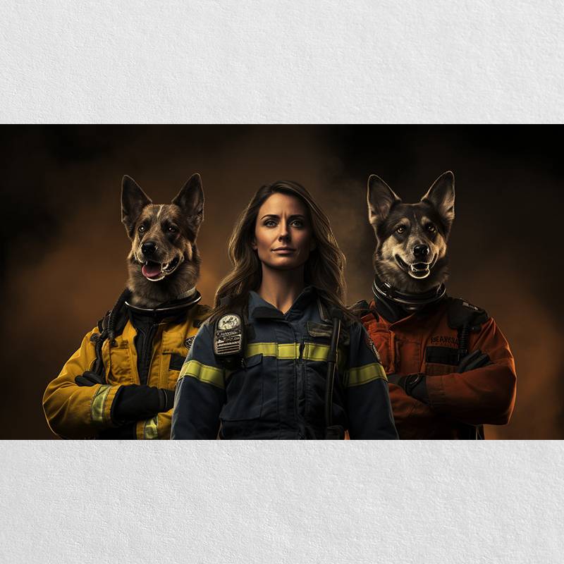 Painting Of Dog And Owner Pet Artwork