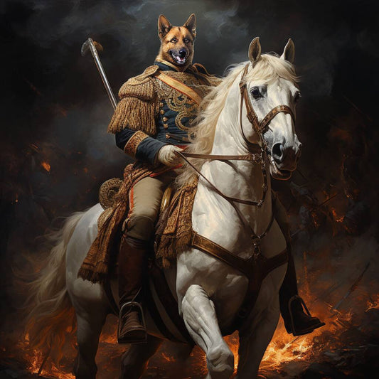 Napoleon Cat Painting Dog Portrait Painting