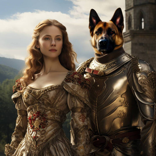 Royale Portrait Painting For Female And Pet