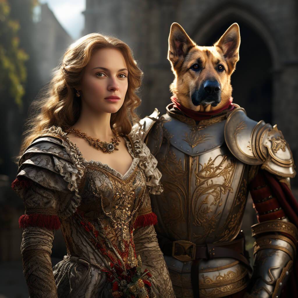 Royal Portrait Canvas Pet And Human Painting