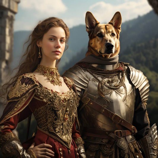 Human And Owner Face On Royal Portrait