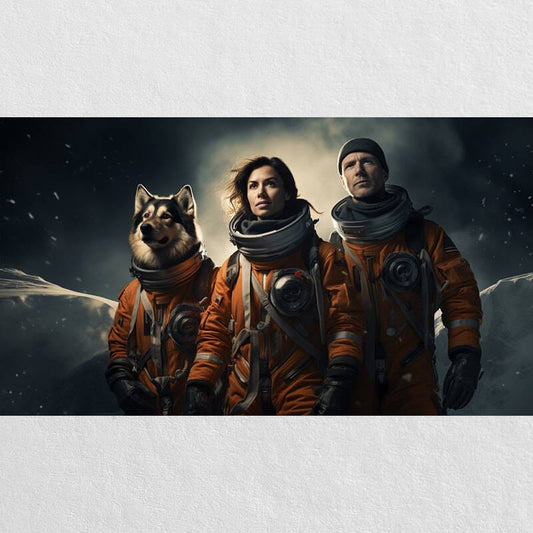 Astronaut Space Painting For Family And Pet Portrait