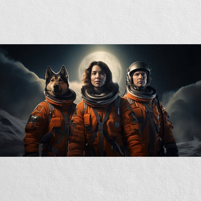 Astronaut In Space Art Pet Painting With Human