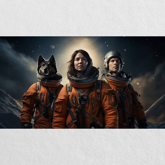 Astronaut Art Print Portrait Painting For Pets And Owners