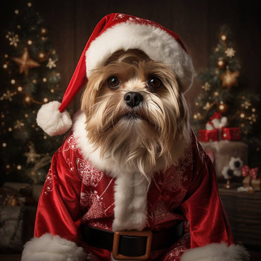 Pet Santa Canvas Wall Art Portrait Painting