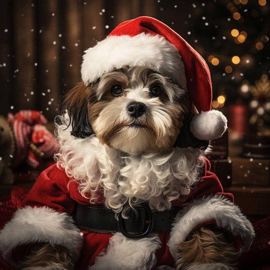 Cute Christmas Paintings Cat Dog Portrait Painting