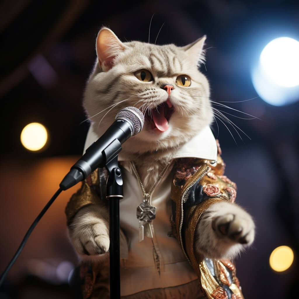 Music Album Wall Art Cute Cat Funny Images